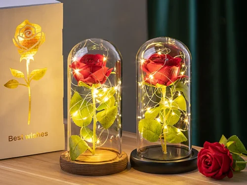 HD LED LIGHT FLOWER IN GLASS ON PROMO PRICE 2 TO 8 DAYS DELIVERY. STANDARD SHIPPING WITH TRACKING UPDATES AND 100% DELIVERY ASSURANCE.